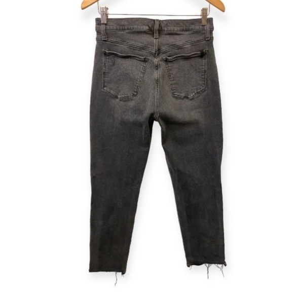Joe’s Jeans 27 The Honor High Rise Jeans Vintage Straight Archaic Black Fray Hem - Picture 3 of 16